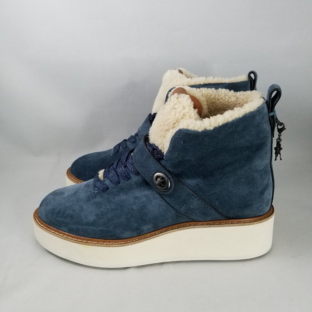 NEW Womens 9.5 COACH Boots - Navy Blue G1354 - Picture 2 of 11